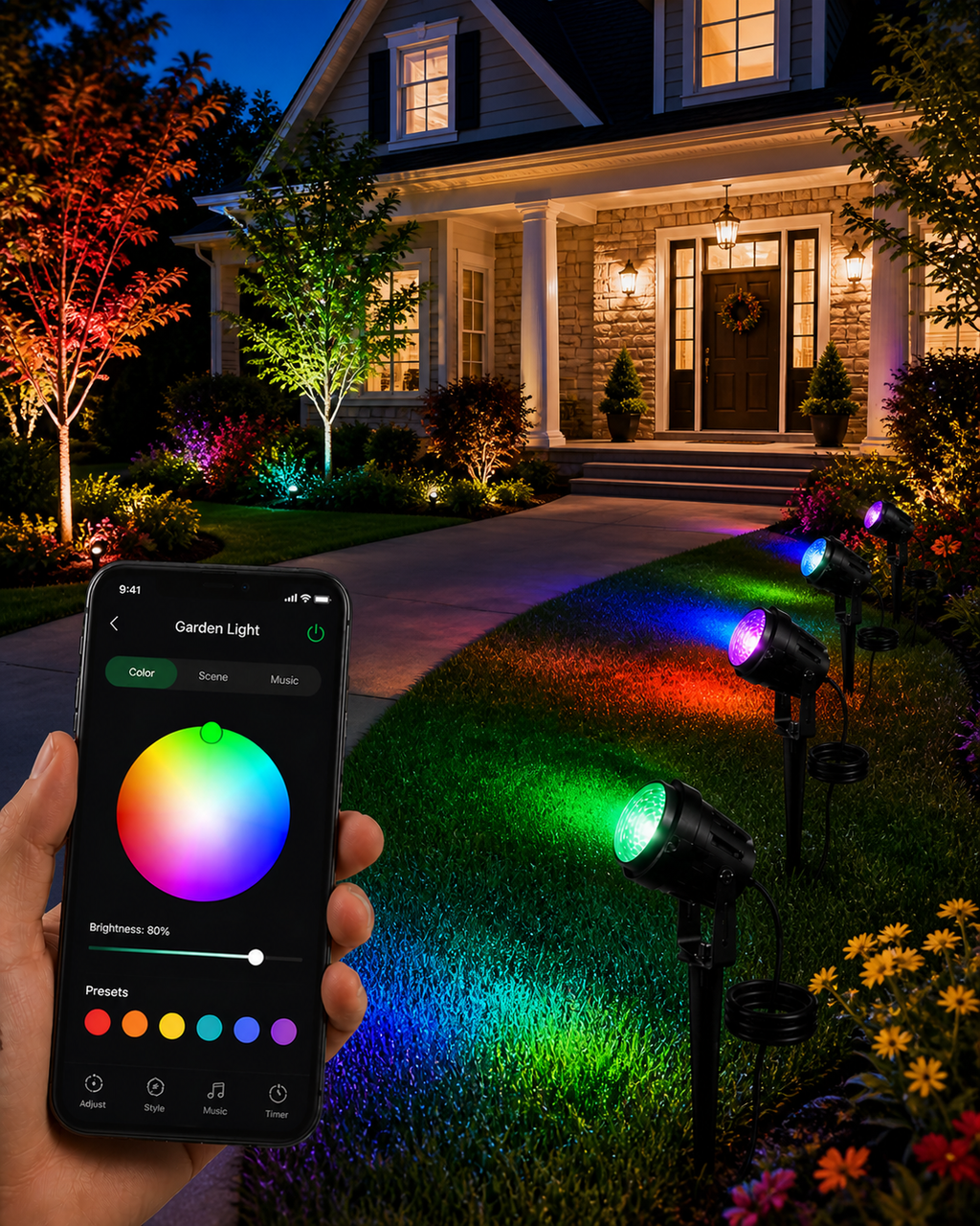 GlowSync™ Bluetooth Garden Projection Light