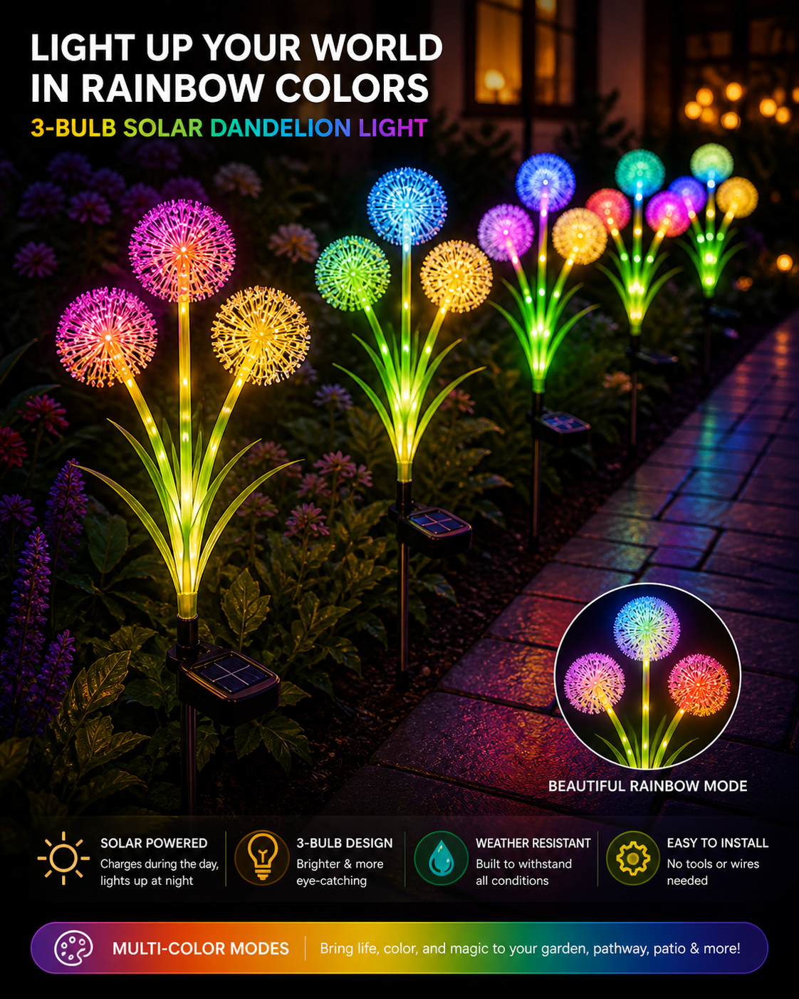 GlowBloom™ Solar Dandelion Garden Lights