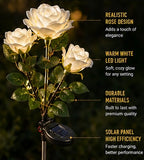 SolarGlow™ White Rose Garden Lights