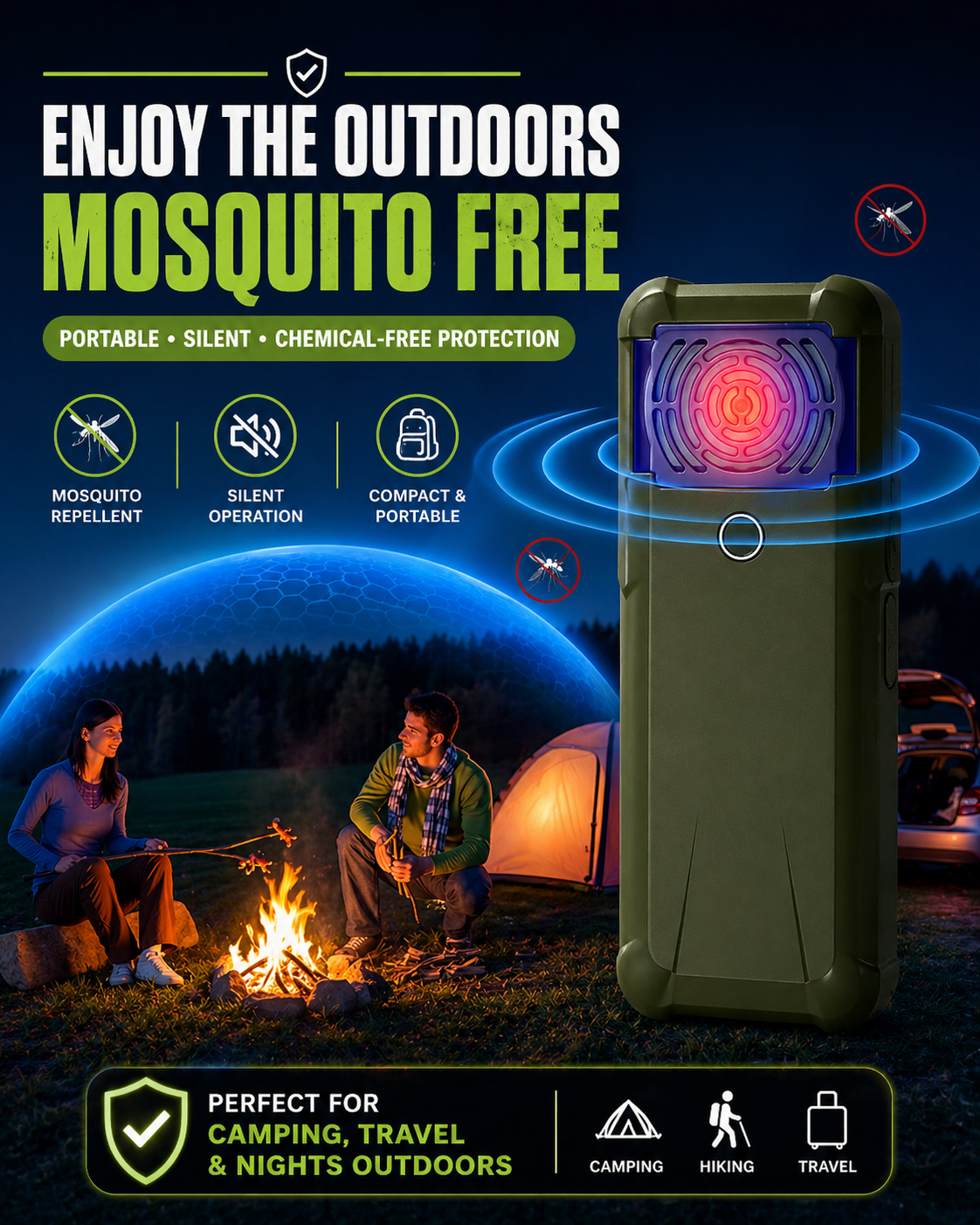 BuzzBuster™ Outdoor Mosquito Repellent Shield