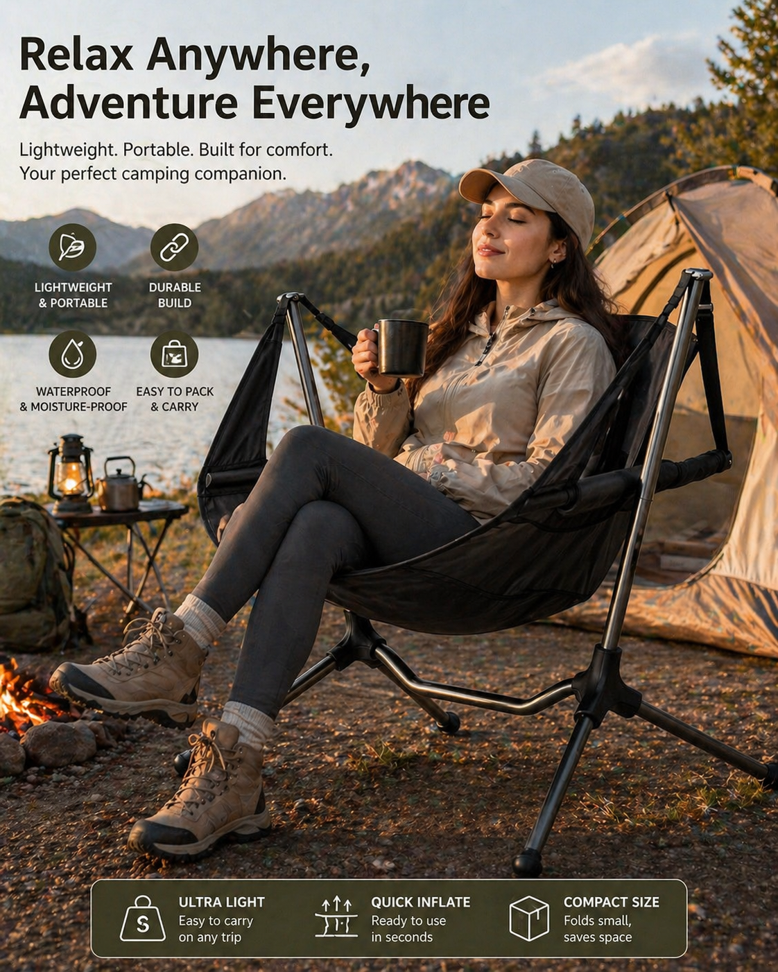 RockEase™ Outdoor Comfort Rocking Chair