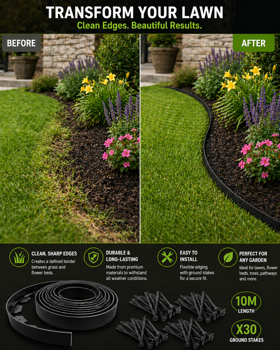 EdgePro™ Flexible Lawn Edging Kit (10M)