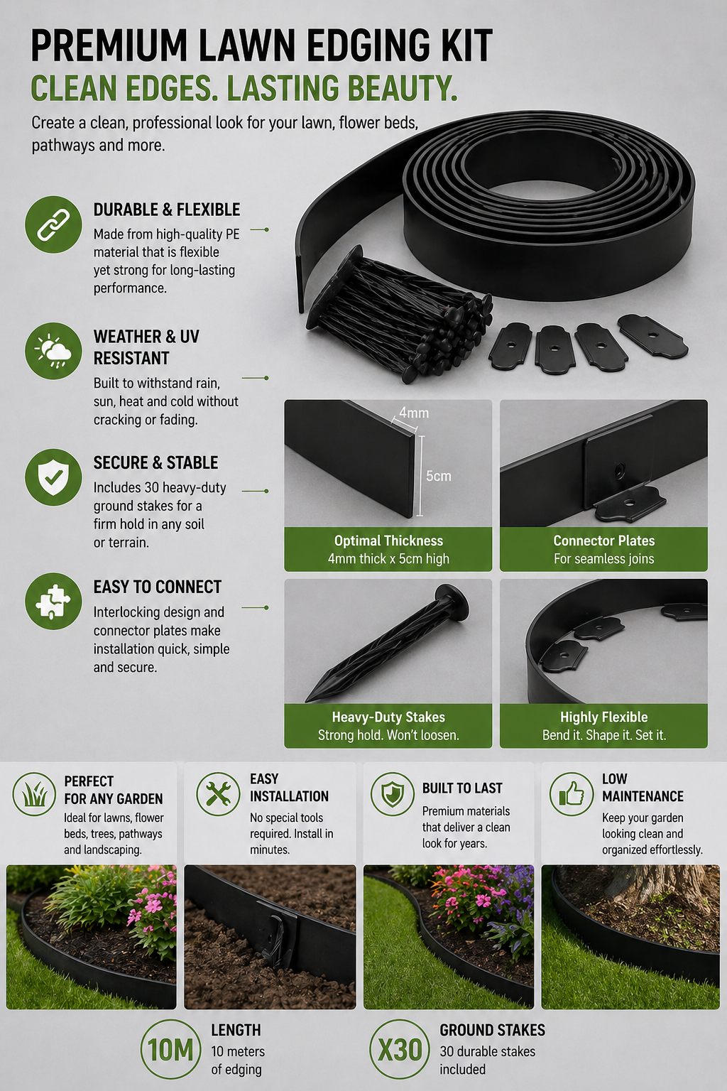 EdgePro™ Flexible Lawn Edging Kit (10M)